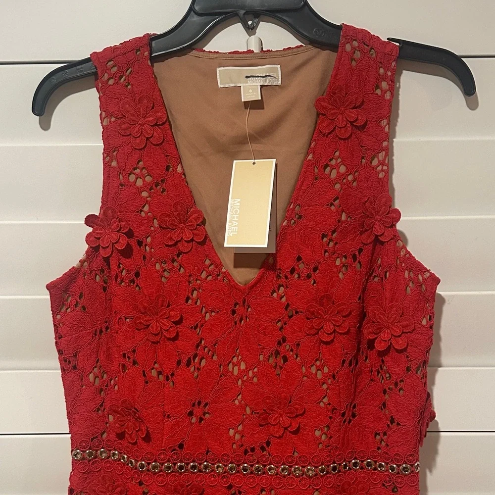 Michael Michael Kors Appliqué Lace Dress- Size 6 - Picture 2 of 6